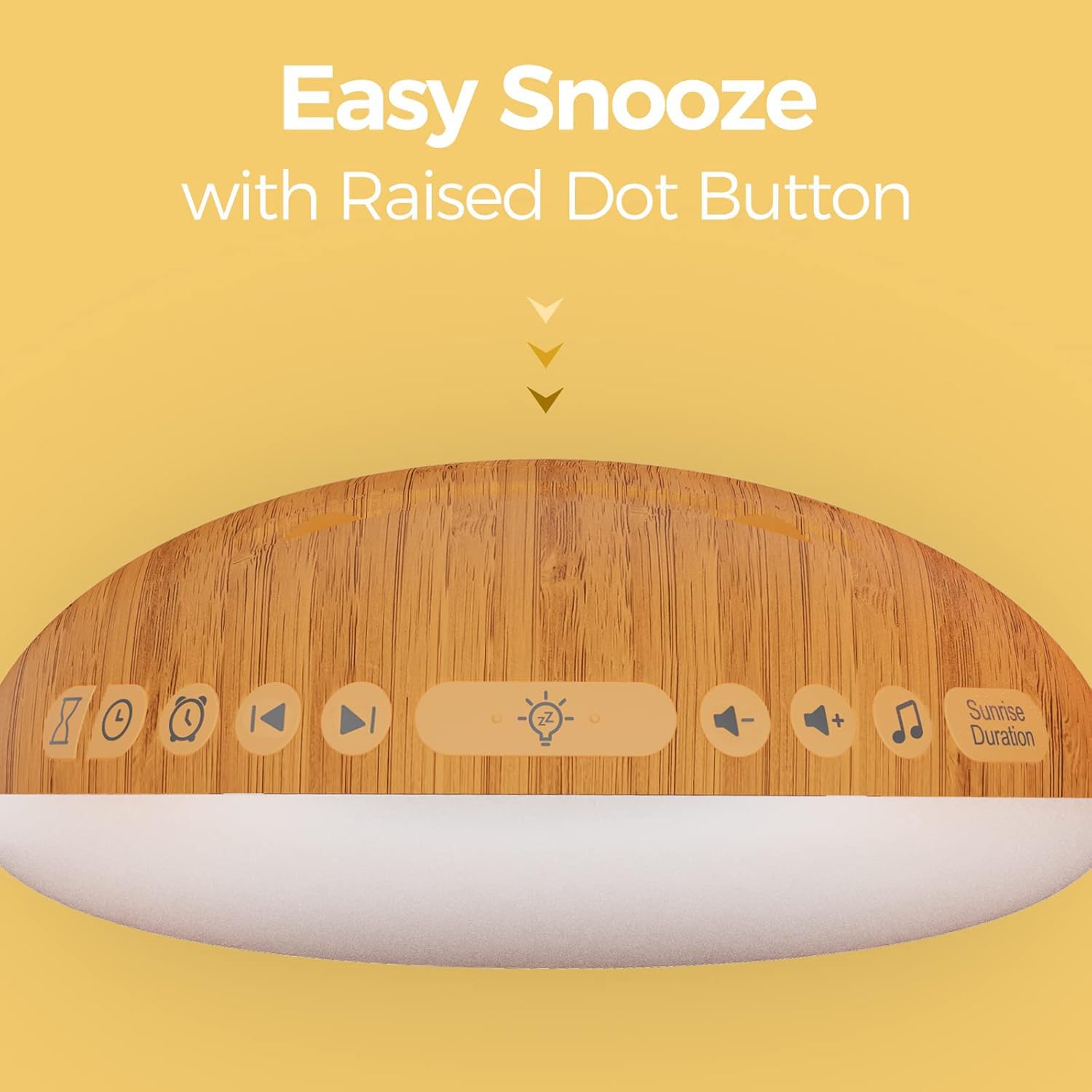 REACHER Natural Wood Grain Sound Machine Sunrise Alarm Clock，26 Nature Inspired Sleeping Sounds, 0-100% Dimmable Clock, Night Light,Brown/Pink/White Noise Sound Machine for Babys, Kids, Adults